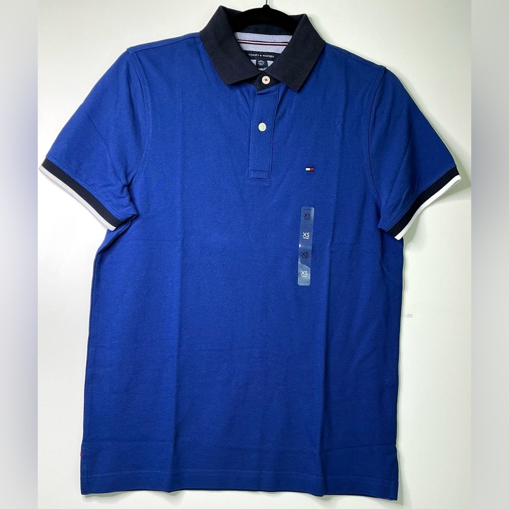 Tommy Hilfiger Men’s XSmall Soft Stretch Cotton Polo Shirt Blue New
